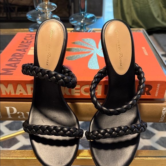 Gianvito Rossi Shoes - Gianvito Rossi Black Braided Nappa Sandals